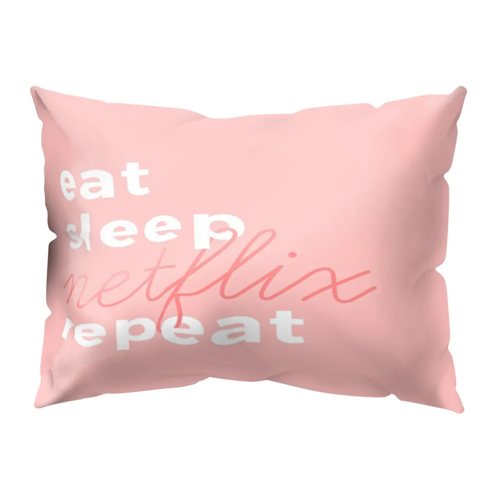 30*50cm Polyester Pillowcase Pink Girl Series Simple Letter Rectangular Home Bedroom Sofa Decoration | Дом и сад