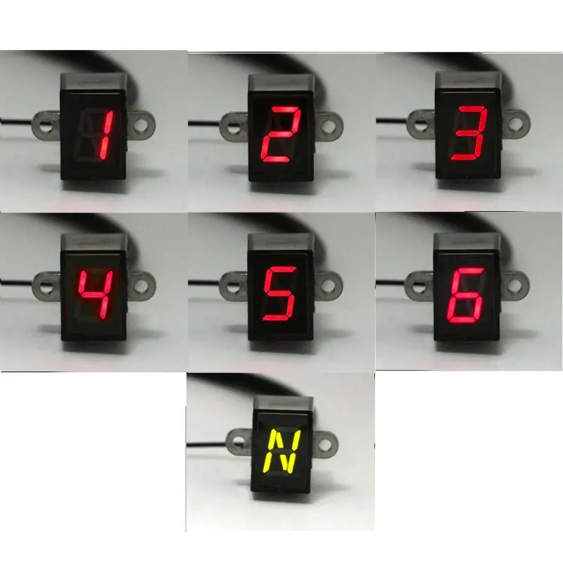 6-Скоростной дисплей индикатор шестерни двигателя цифровая Водонепроницаемая