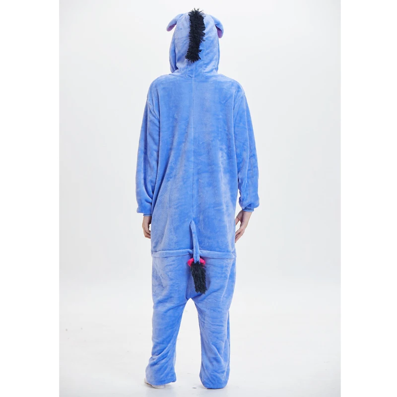 Ainclu Eeyore Пижама с ослом цельная костюмы животными для взрослых Фланелевая пижама