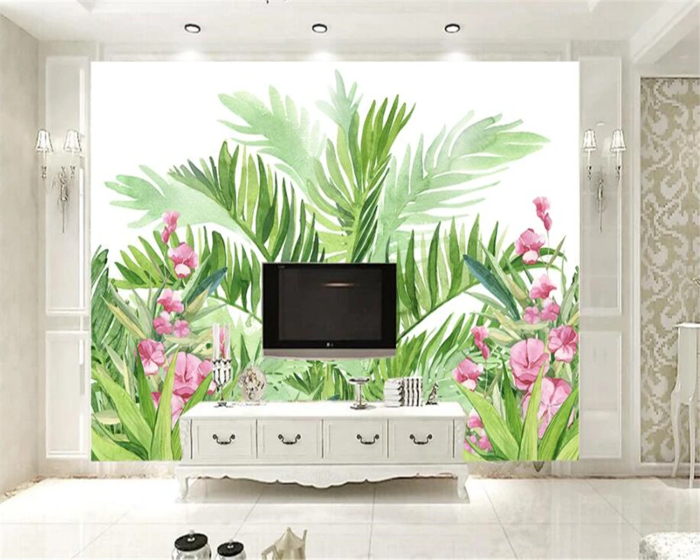 Пользовательские обои простые свежие дождевые лес растения банан лист садовые