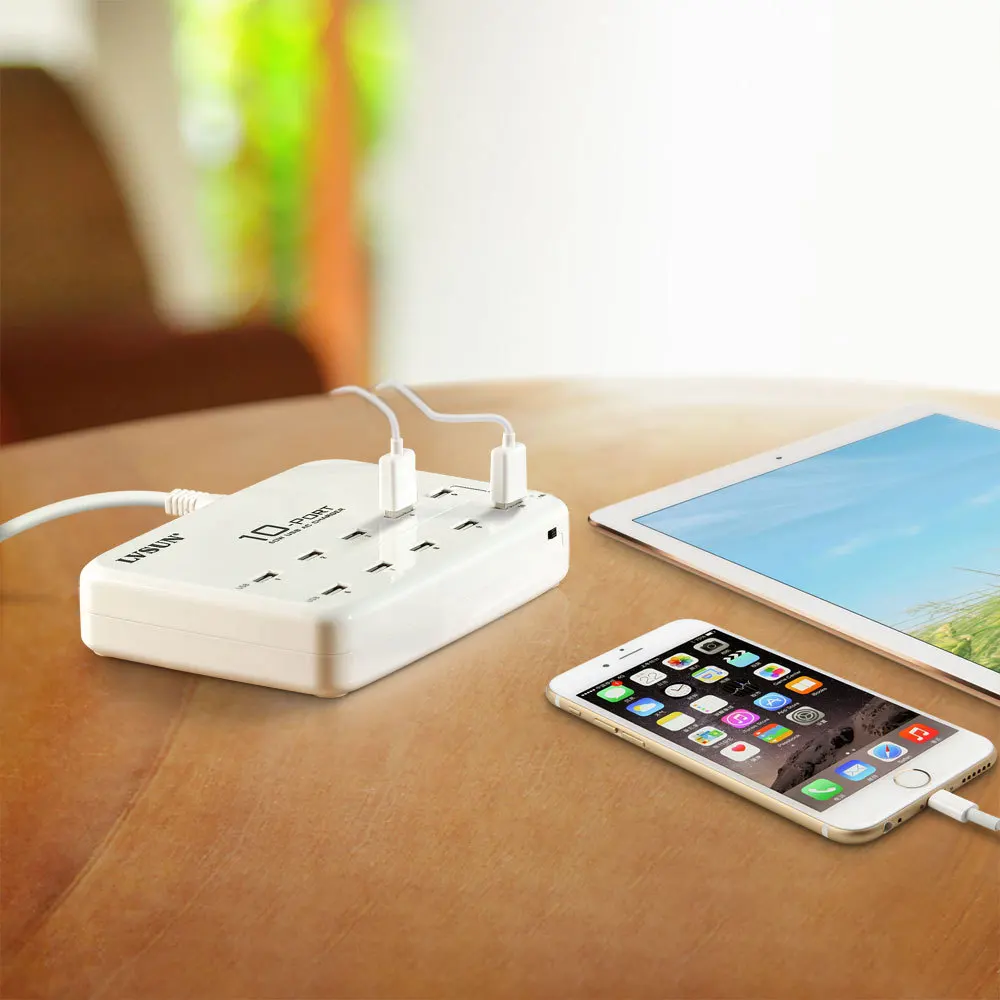 Udoli Universal Intelligent 10 Port Mobile Phone USB Charger Multi-port AC Adapter Adaptor For iPad iPod iPhone 6 4S 5 5S Tablet | Мобильные