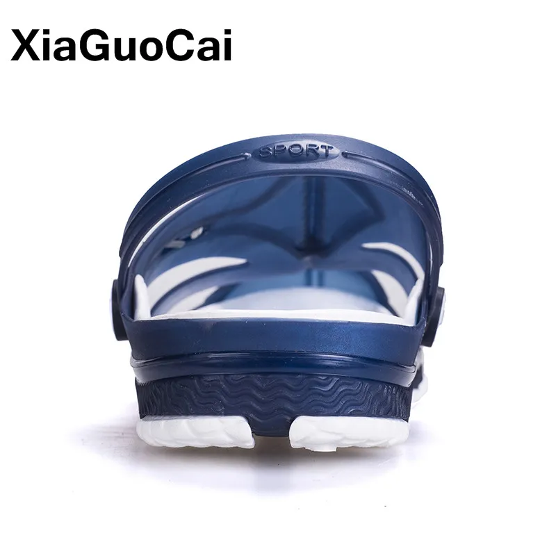 Xiaguocai Лето Мужские тапочки, Slip-On Дачная обувь, дышащая Мужские сандалии, плюс Размеры мужская пляжная обувь Сланцы