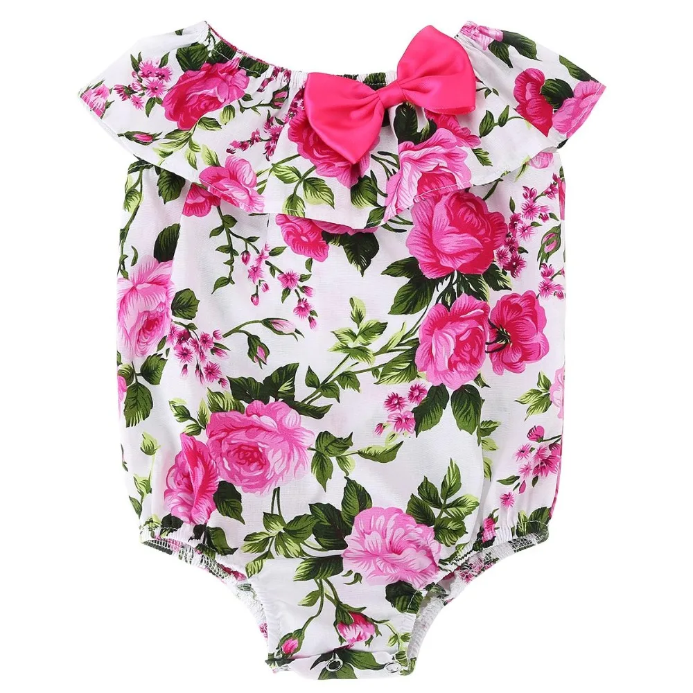 Детские Цветочные Комбинезоны для маленьких девочек одежда без рукавов