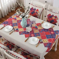 new retro plaid pattern linen table cloth for dinner tea end home decor dustproof table cover multi colors tablecloth mantel