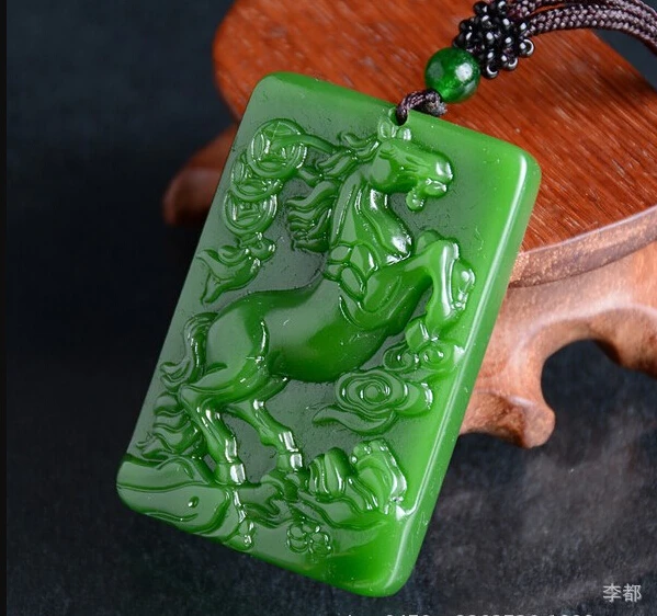 Высшие нефриты из Мьянмы 12 знаков зодиака лошадь подвесные жаберы полые лошади