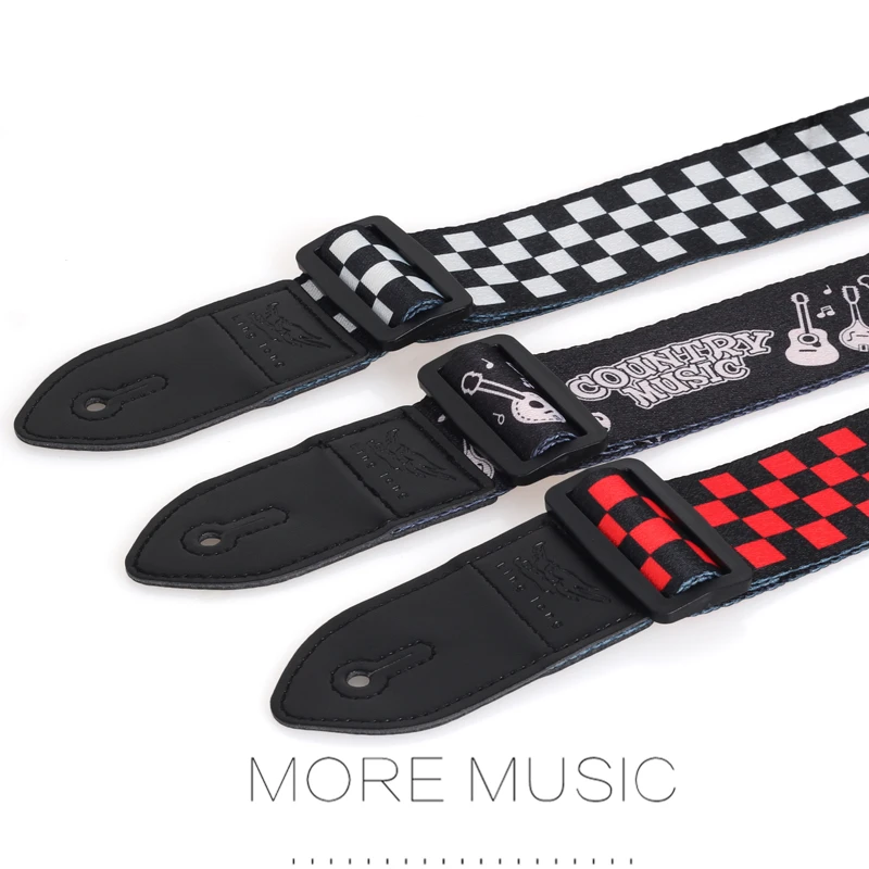 Nylon Acoustic Electric Guitar Strap Bass Belt with Leather End for Ukulele strap | Спорт и развлечения