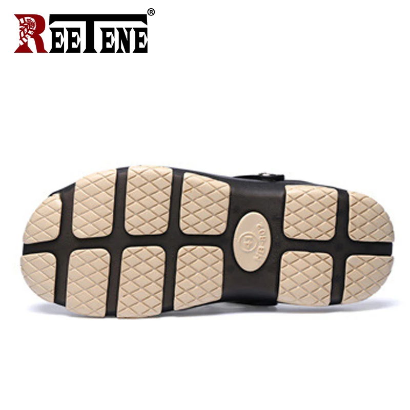 REETENE/Новинка года; Летняя обувь; мужские пляжные сандалии; тапочки с отверстиями; Мужская обувь; повседневная обувь с подсветкой из сетчатого материала; уличная модная мужская обувь на плоской подошве