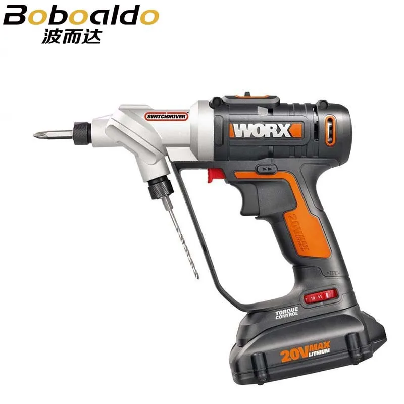 WORX электрическая Беспроводная отвертка 20V li ion с 1*20V батареей 1 зарядное