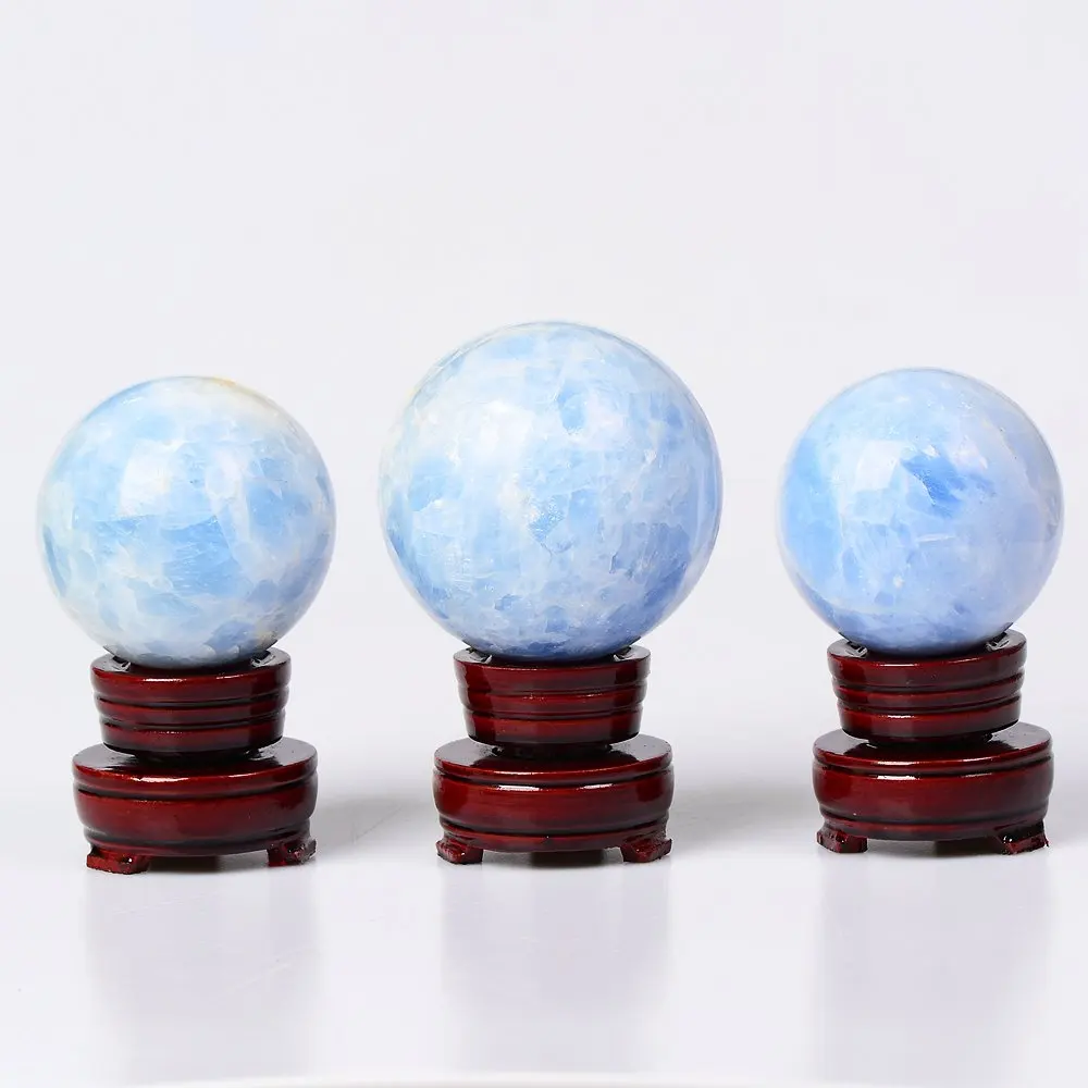 

natural stone and minerals blue celestite quartz sphere polished crystal ball reiki healing home decoration for sale 1pcs