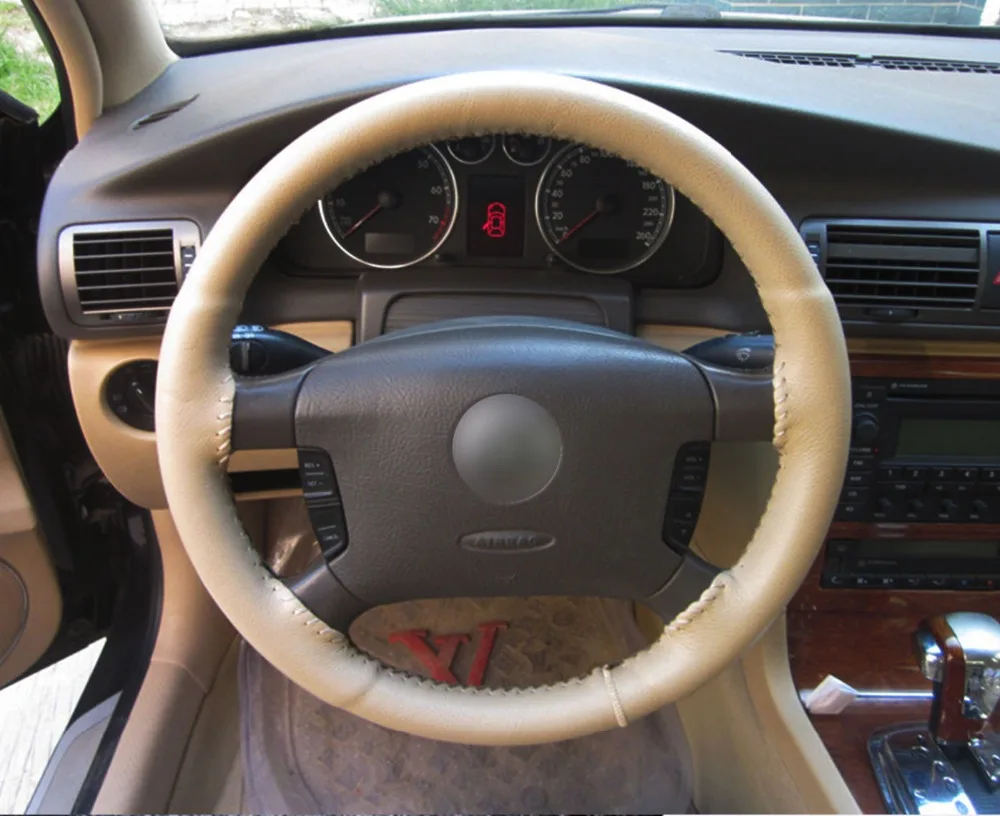 FLY5D 38Cm DIY Leather Car Steering Wheel Hight Quality Non-Slip Covers With Needle and Thread Auto Accessories | Автомобили и