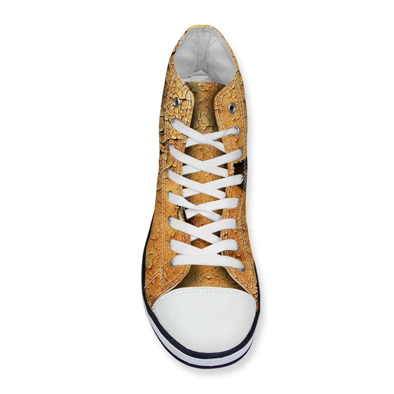 FORUDESIGNS/классическая мужская парусиновая обувь с принтом в виде карты стиле ретро