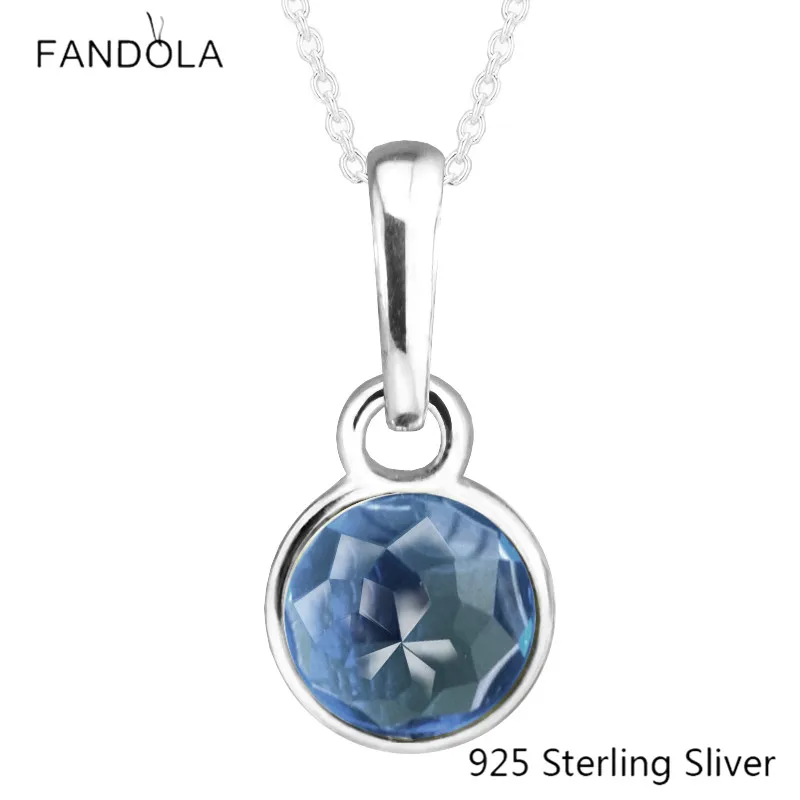 

CKK 925 Sterling Silver December Droplet, London Blue Crystal Charms Original Beads Fits For Bracelets Jewelry