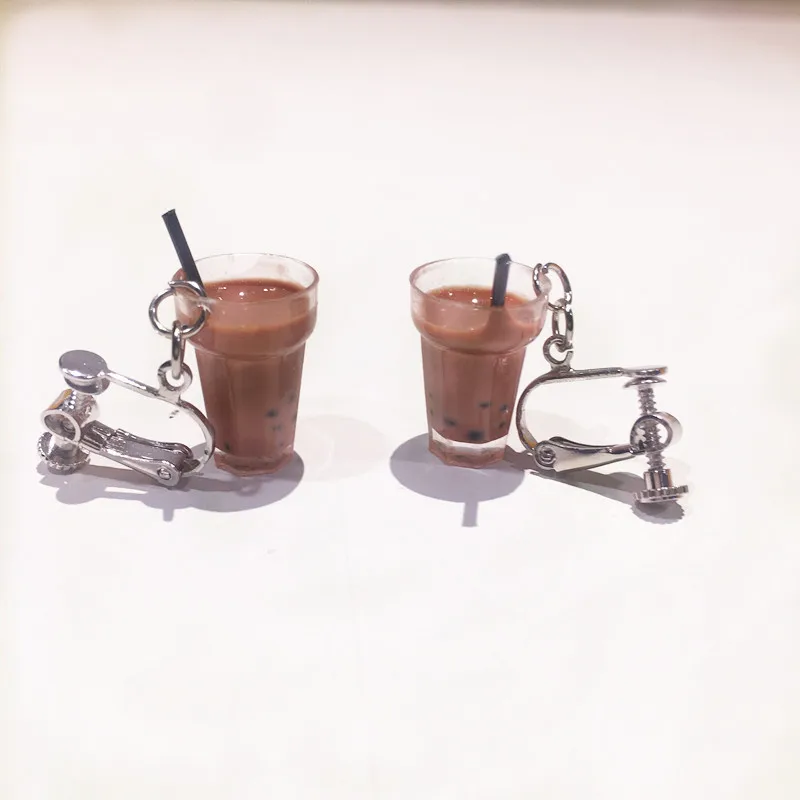 Boba Bubble tea забавные висячие серьги молочный чай Висячие серьги Тайвань и Гонконг молочный чай креативные женские модные ювелирные изделия для девочек
