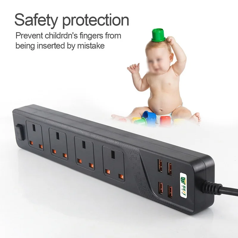 Умный удлинитель с USB портами универсальная розетка для великобритании и
