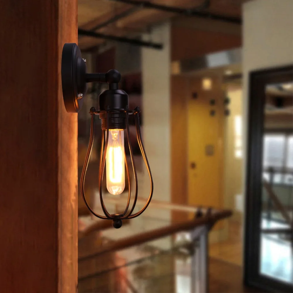 Одноголовый настенный светильник в форме винограда металлическая клетка