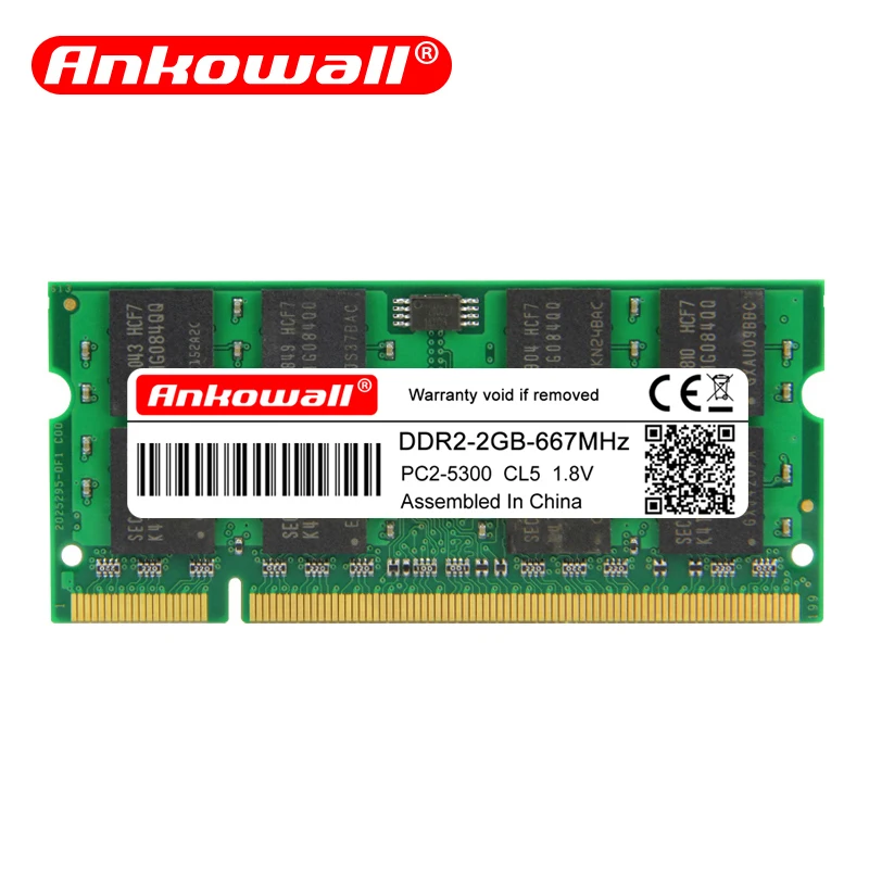 Оперативная память для ноутбука Ankowall ddr2 2 ГБ 4 sodimm PC2 5300/6400 800 667 МГц 200pin 1 8 в ddr