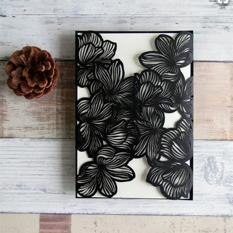 Лепесток лазерная резка для свадьбы Пригласительные карты деревенские вечерние