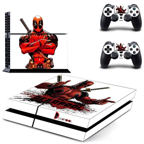 DPTM1850 С изображением дедпула из комиксов Марвел пленка наклейка для PS4 виниловая наклейка, стикер для Playstation 4 консоли и 2 контроллеры PS4 Стикеры - Цвет: DPTM1850