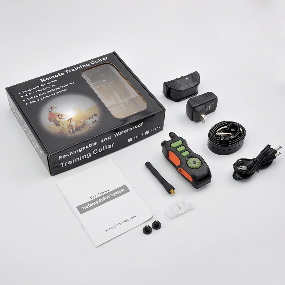 

PET618 Remote Control Pet Dog Training Electric Collar Up To 880 Yards Static Shock Vibration Waterproof Rechargeable For 1 Dog