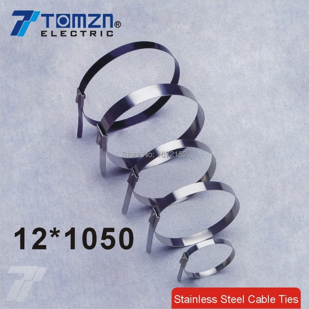 

100pcs 12mmx1050mm STAINLESS STEEL ZIP CABLE TIES LOCK TIE WRAP