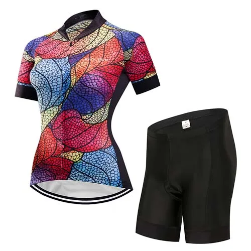 jersey and pants 4 Велосипедная майка с нагрудником, шорты для женщин, спортивная одежда для горного велосипеда, комплект одежды, одежда для горного велосипеда, женское платье - Цвет: jersey and pants 4
