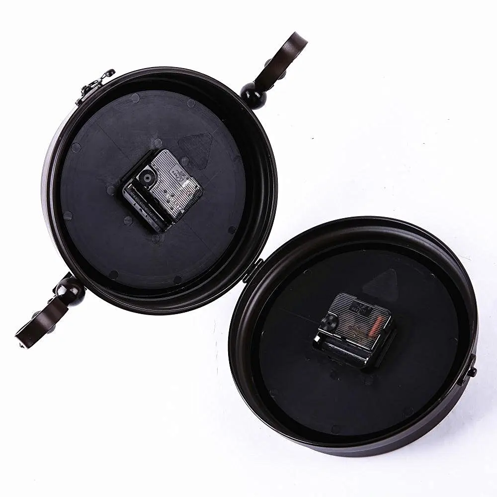 Двухсторонние настенные часы из кованого железа цифровые винтажные часы|clock