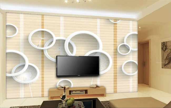 Самые популярные 3D фрески современный простой круглый бамбуковый зернистый