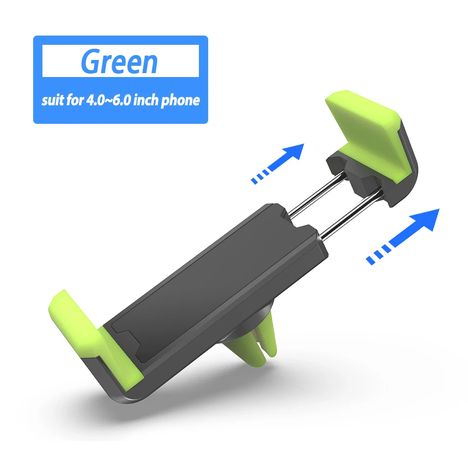 Green Универсальный автомобильный держатель для мобильного телефона, крепление на вентиляционное отверстие, 360 выход, автомобильный держатель для смартфона для iPhone, samsung, huawei, Xiaomi - Цвет: Green