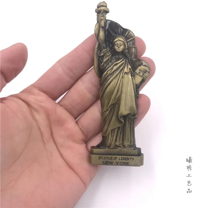 Statue of liberty Магниты на холодильник металлические наклейки на холодильник США Великобритания италия Малайзия Бельгия Индия, новые стерео магнитные памятные Премиум - Цвет: Statue of liberty