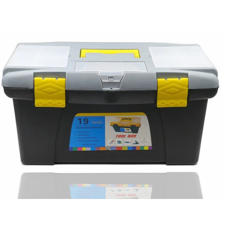

490x290x250mm Large Plastic toolbox home electrician car repair Tool Box Hardware Tool Box Double Layer storage box Suitcase