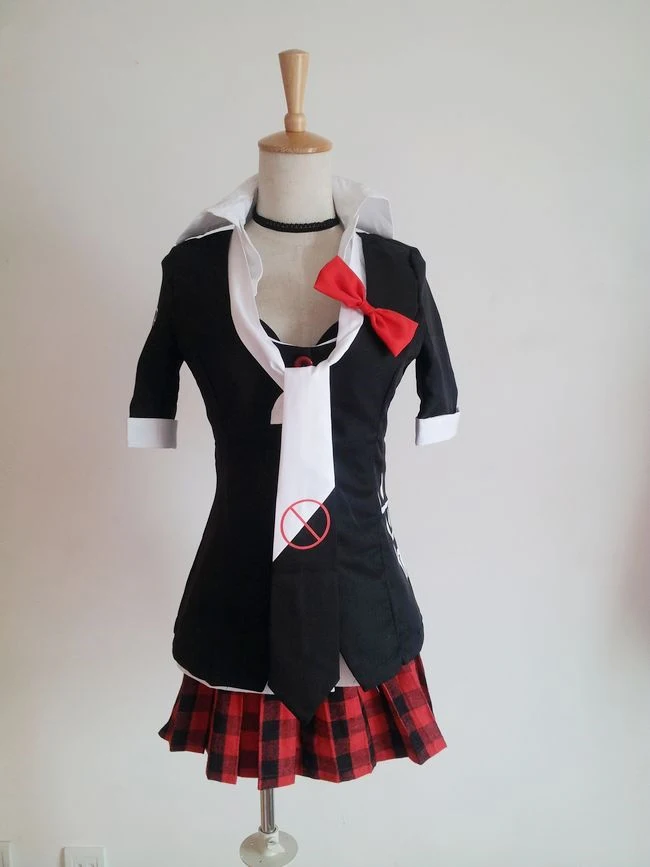 Style 1 Danganronpa косплей аниме Dangan Ronpa Дзюнко Эносима Косплей Костюм Школьная форма игровые наряды костюмы реквизит Монокума заколки - Цвет: Style 1
