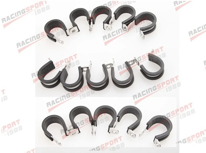 

15PCS Cushioned Hose Mounting Clamp Loop Strap 304 Stainless Steel 1/2" Black