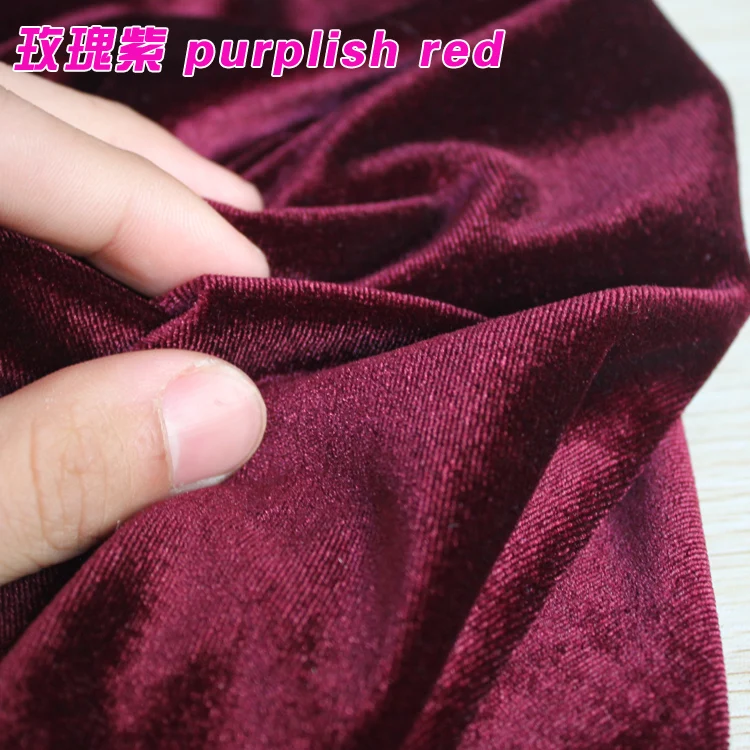 Пурпурно красная шелковая Бархатная ткань велюровая плиссированная для одежды