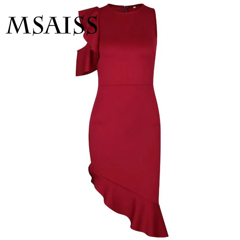MSAISS Ruffles Party Women Dress Sexy Lady mini - wrap Butterfly Sleeve Beach Casual Work Dresses | Женская одежда