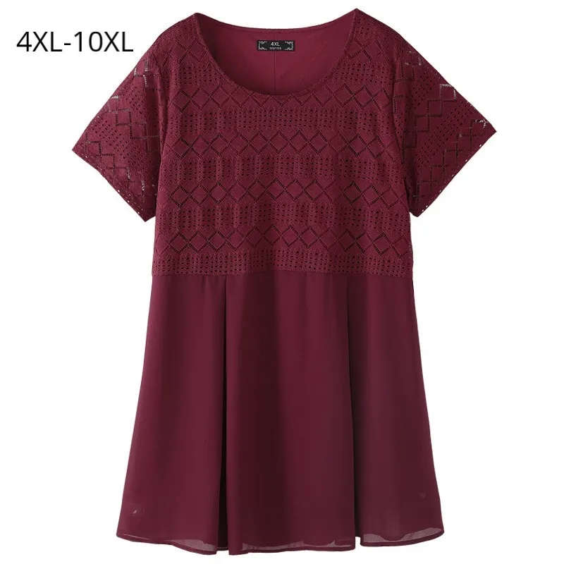 Большие размеры 10XL 8XL 6XL 4XL Женская одежда с коротким рукавом летняя рубашка