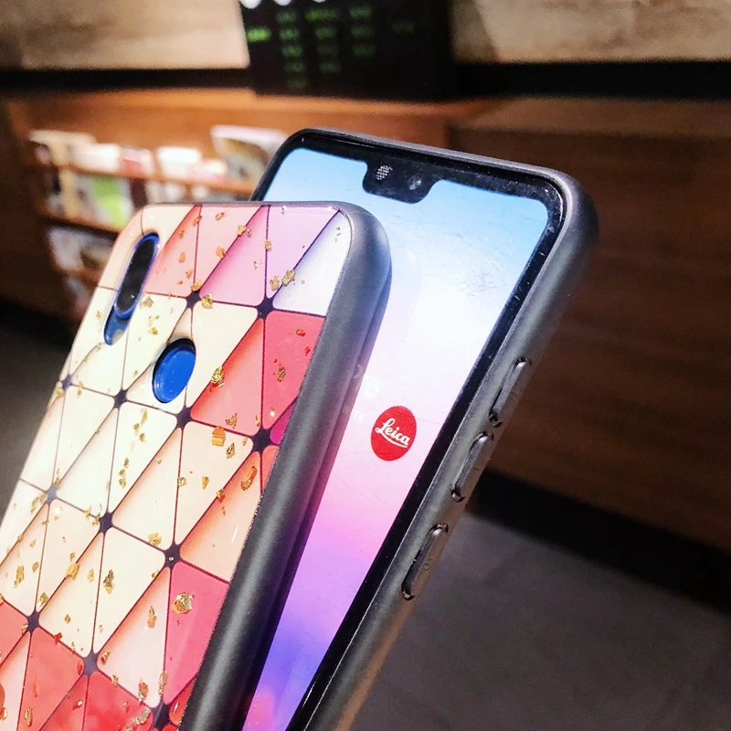 TRISEOLY Золотой фольгированный цветной треугольный ТПУ чехол для телефона Huawei Honor 8X