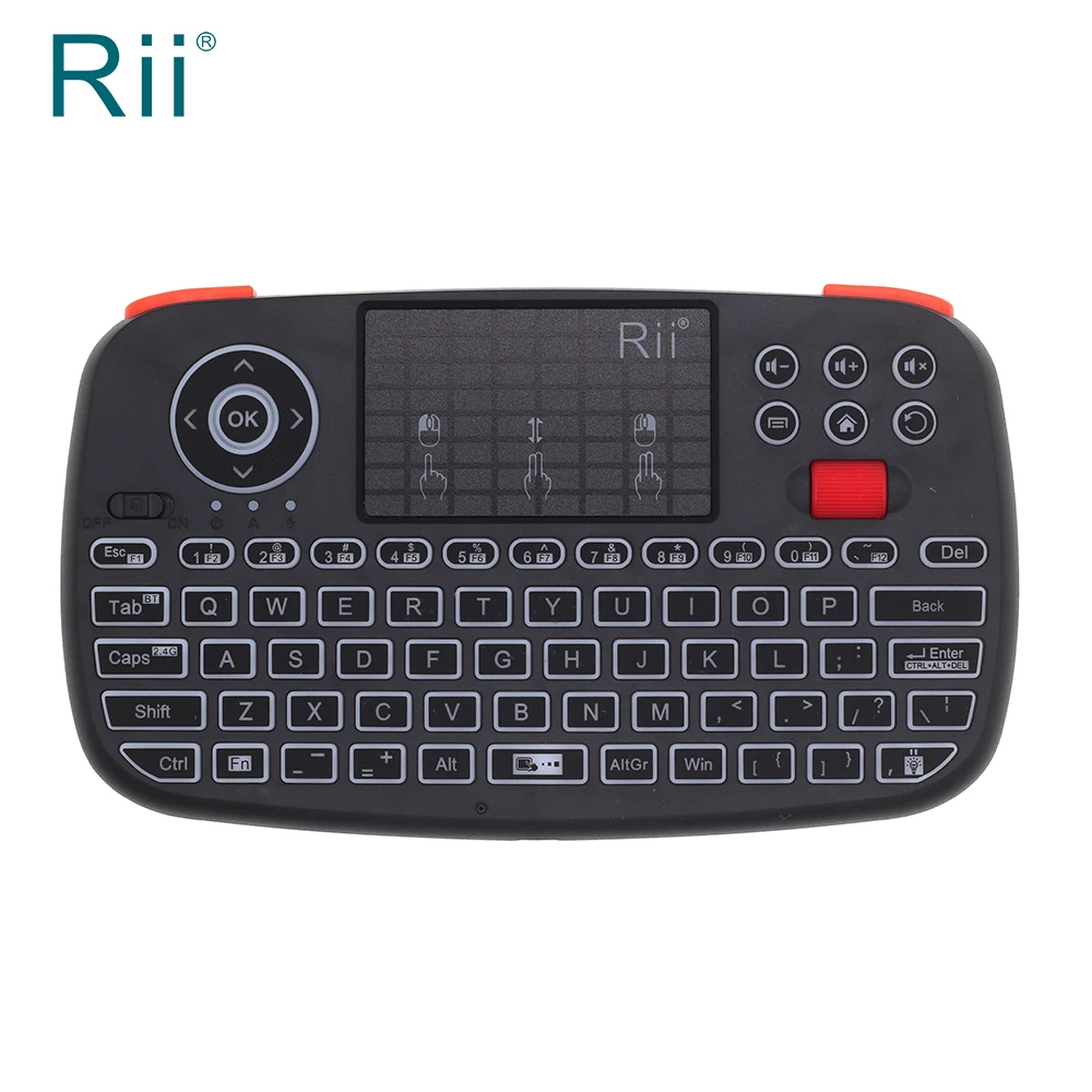 2018 Rii i4 Bluetooth и 2 4 ГГц Двухрежимная Беспроводная мини клавиатура Air Mouse с тачпадом