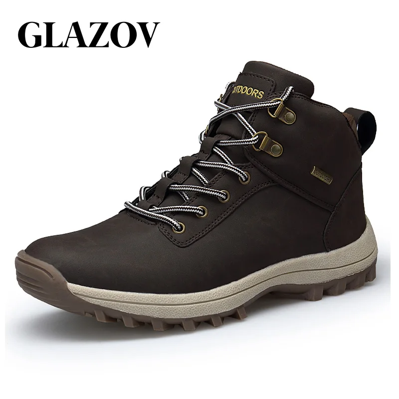 GLAZOV ботинки мужские кожаные кроссовки теплые зимние уличные модные Мужская