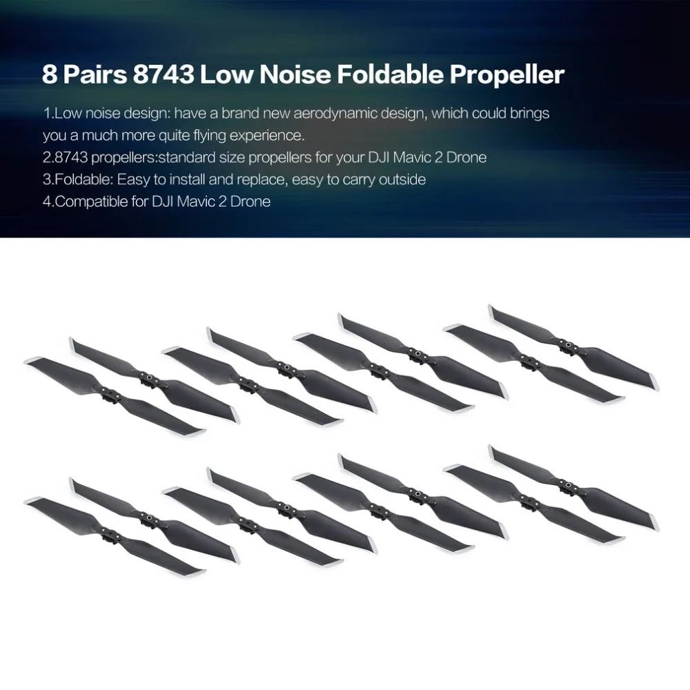 DJI 8743 Low Noise Propeller CW CCW Props Blade Spare Part for Mavic 2 Drone Quadcopter Parts Accessories | Игрушки и хобби