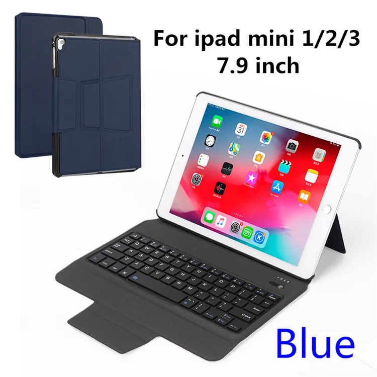 mini-123-2blue Kemile ультра тонкий чехол-клавиатура для iPad 9,7 / Pro 9,7 Air 9,7 для mini 5 7,9 дюймов для iPad Air 3 10,5 Pro 11 12,9 чехол - Цвет: mini-123-2blue