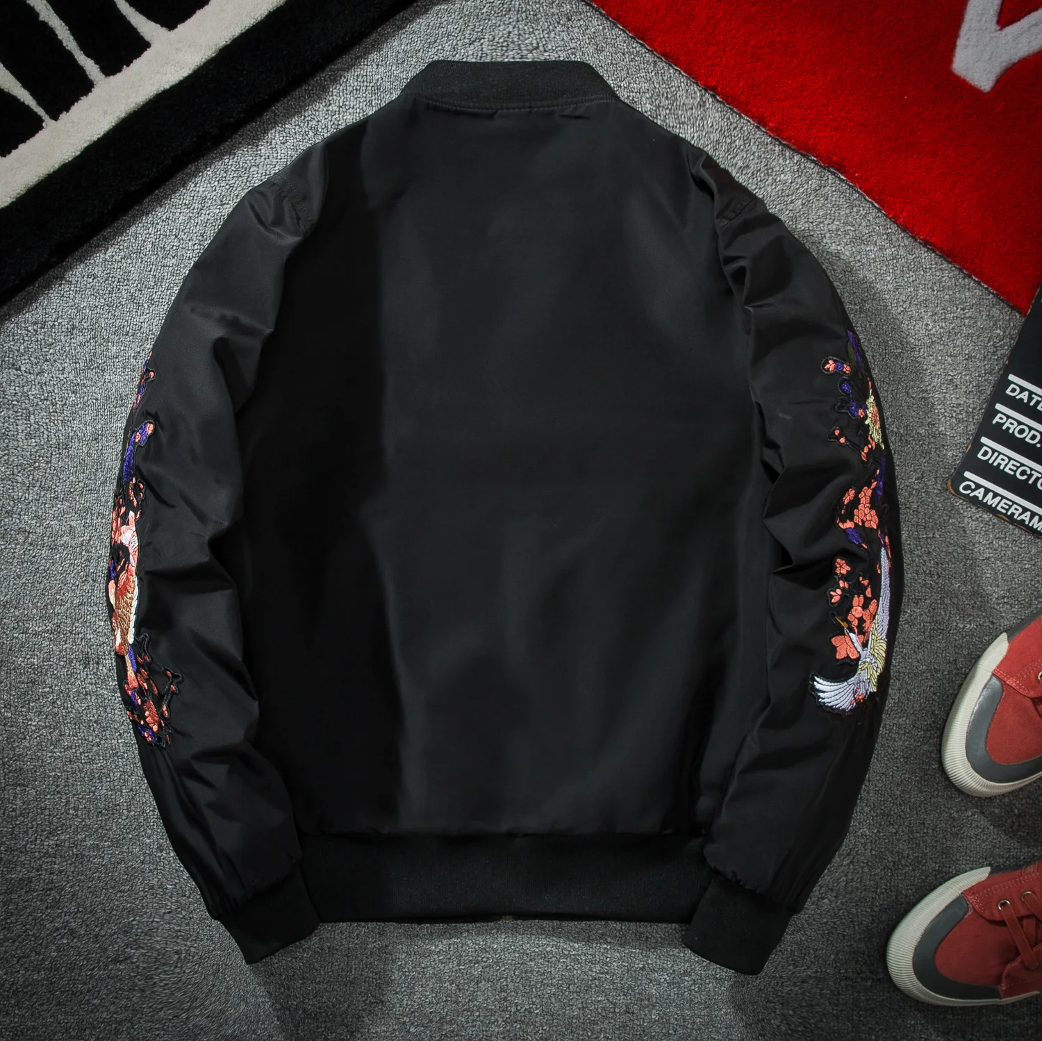 2018 осень-зима мужской Вышивка куртка мужская Повседневное одноцветное Цвет