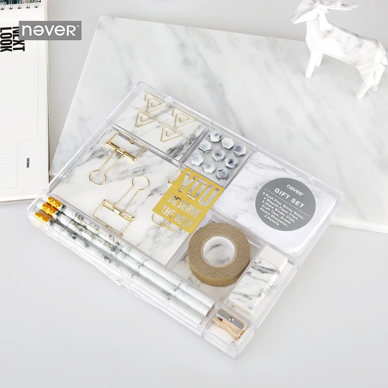 Никогда не мрамор зерна Канцелярские подарочный набор точилка для карандашей