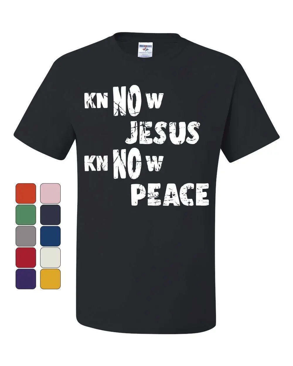 Футболка с надписью Know Jesus Peace Religion Christian Catholic Faith|Мужские футболки| |