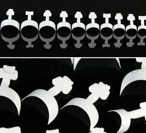 Белый короткий французский дизайн ногтей обернуть кончики края формы