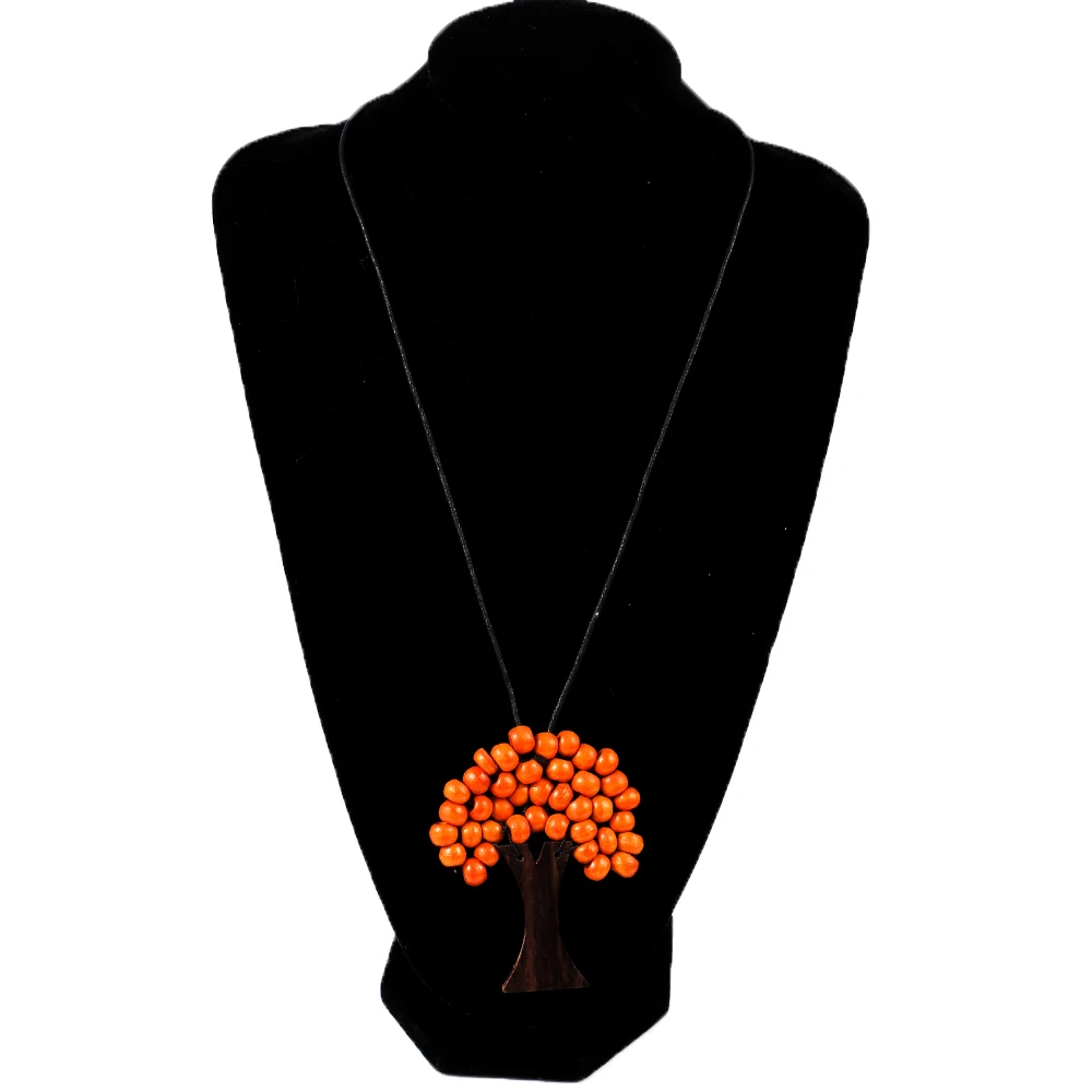 Модное горячее новое деревянное Древо жизни натуральное ожерелье с подвеской