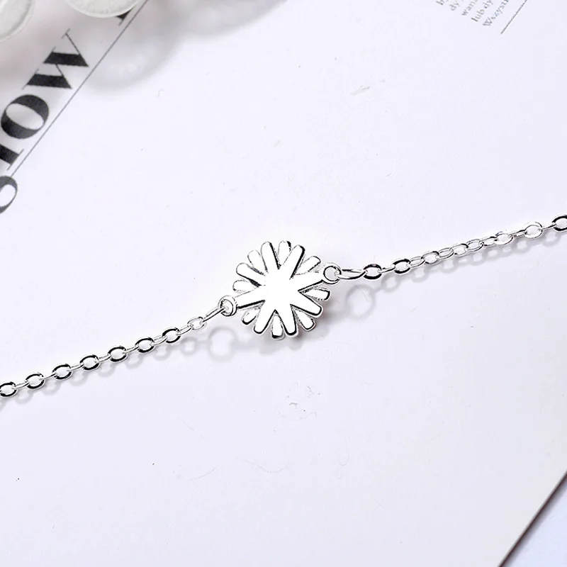 Женский браслет с цепочкой на лодыжке серебро 925 пробы цепочка ногу ромашками 2019 |