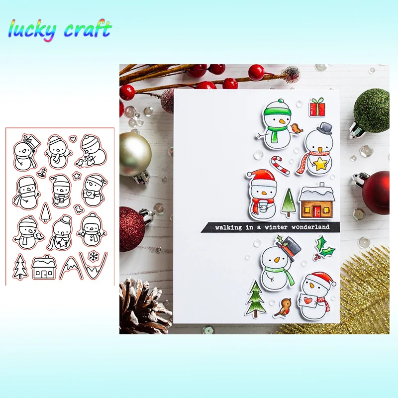 Снеговик 11*16 ясный штамп и металлические режущие штампы печать для DIY штампы Скрапбукинг Фотоальбом открыток украшения принадлежности