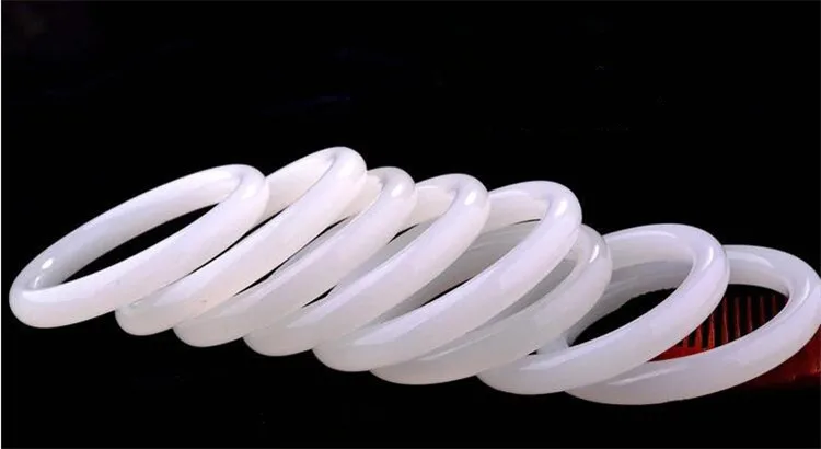 

Natural White Afghanistan Stone Bracelet Round Bars White Bracelet Bangles Gift for Women Jades Jewelry