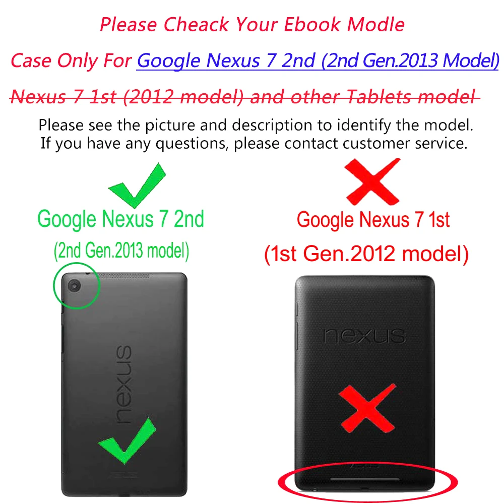 Складной чехол книжка из искусственной кожи для Google Nexus 7 FHD 2nd (2nd Gen.2013) планшета с