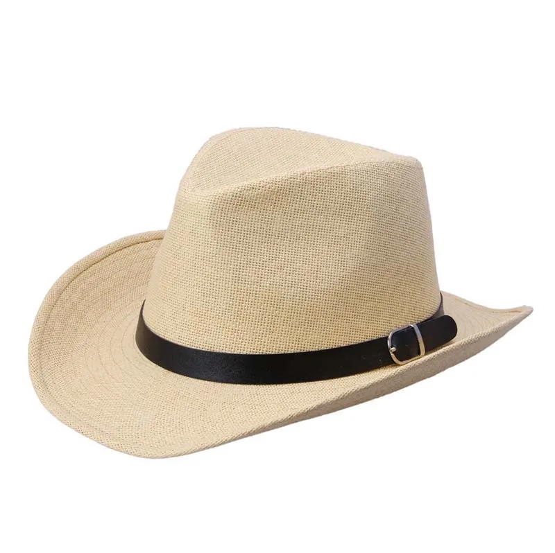 Light Brown Ковбой Стиль! 6 цветов, новинка, модная летняя Осенняя Весенняя шляпа от солнца, ковбойская шляпа для мужчин и женщин, уличные кепки, соломенная ковбойская шляпа - Цвет: Light Brown